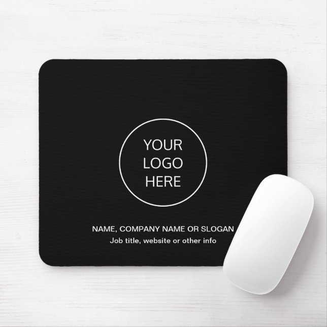 Logotipo Empresarial Moderno Preto Mouse Pad (Com mouse)