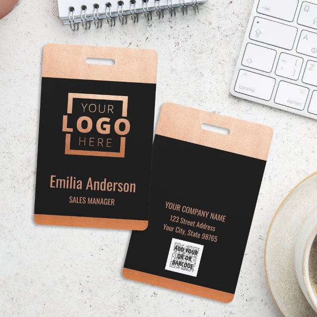 Logotipo Empresarial Personalizado Cobre Crachá Bá (Criador carregado)