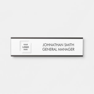 Logotipo Empresarial   Placa de Porta Moderna e Pe