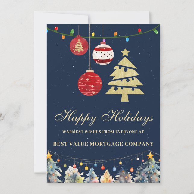 Logotipo Festivo Moderno Website Cartão de Férias  (Frente)