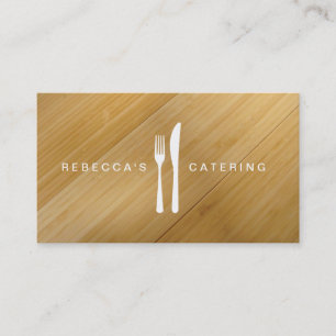 LOGOTIPO FORK & KNIFE no Cartão de visita BAMBOO W