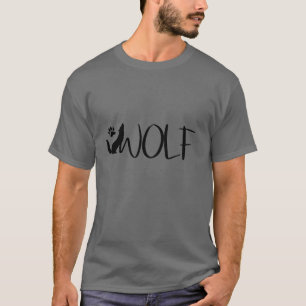 Logotipo Gráfico de Texto do Lobo - Camisa T