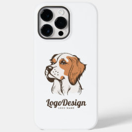 Logotipo ilustrado da cabeça de um cão de perfil