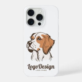 Logotipo ilustrado de um cão marrom e branco