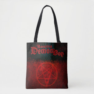 Logotipo incrível do Demon Boy & Pentagram Tote B