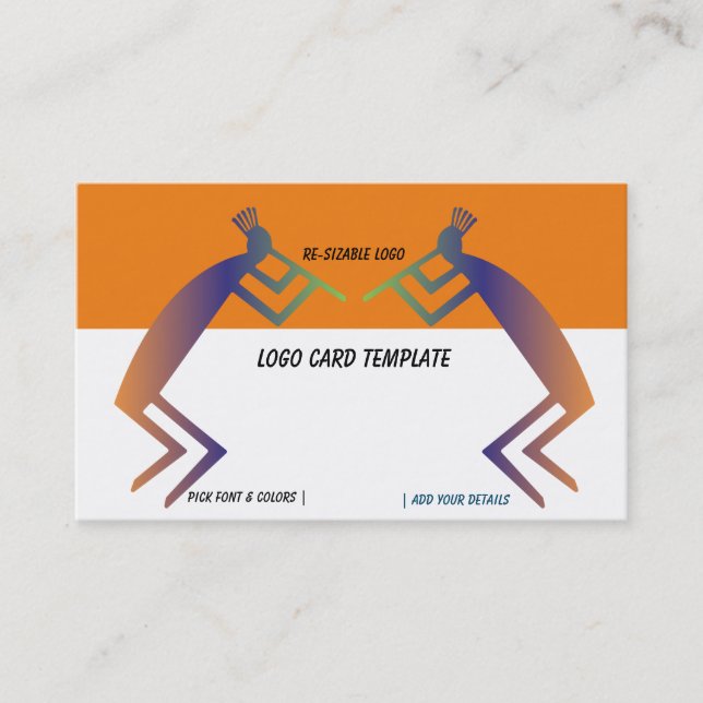 Logotipo Kokopelli Cartão de visita (Frente)