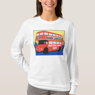 Logotipo longo do ônibus da camisa de Sleve T das