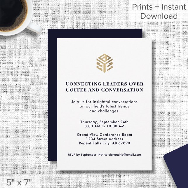 Logotipo Luxe de Convite para Evento de Rede (Criador carregado)