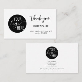 Logotipo Mínimo Próprio Obrigado Cartão de Descont