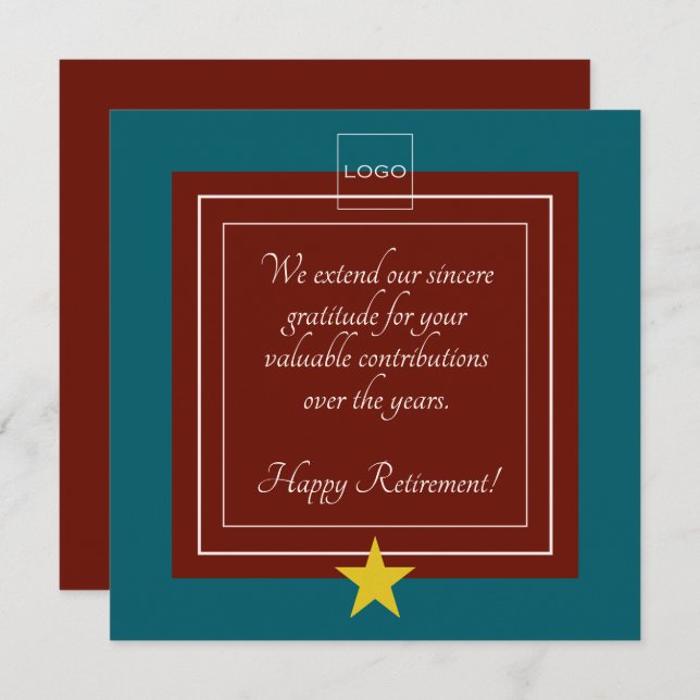 Logotipo moderno, Borgonha Estelar Dourada e Retir (Frente/Verso)