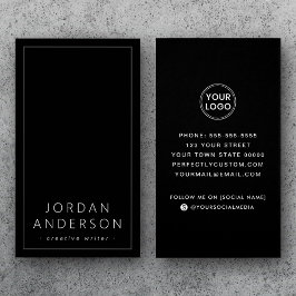 Logotipo moderno cartões de visitas pretos de mídi