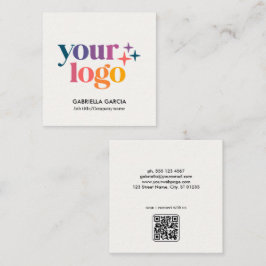 Logotipo moderno Código QR Cartão de visita básico