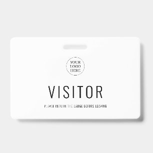 Logotipo Moderno Simples de Crachá de Visitante da