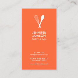 LOGOTIPO MODERNO WHISK & SPOON no ORANGE Cartão de