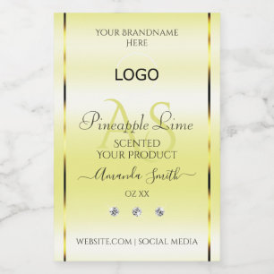 Logotipo Monograma de Etiquetas de Produto Amarelo