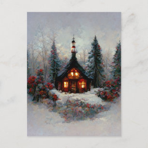 Logotipo Negócios Natal Cottage 2 Cartão Postal
