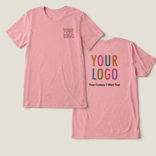 Logotipo Personalizado da Camisa T Rosa Premium Un (Design Frente e Verso)