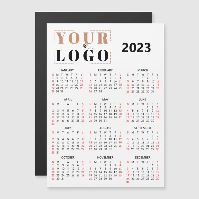 Logotipo Personalizado da Empresa 2023 Início Magn (Frente/Verso)