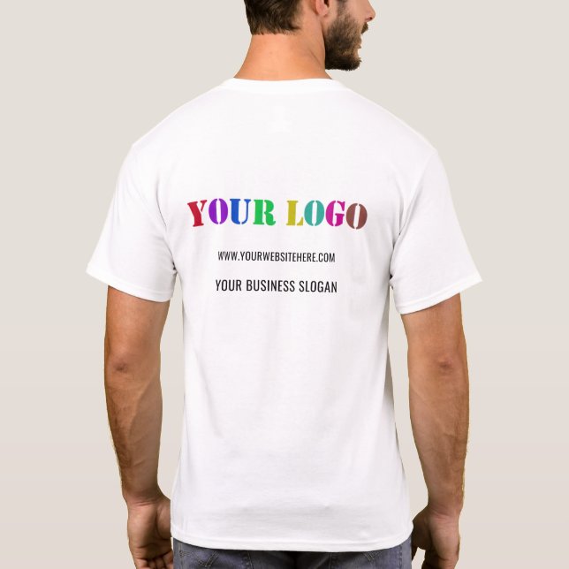 Logotipo personalizado da empresa e texto Camisa c (Verso)