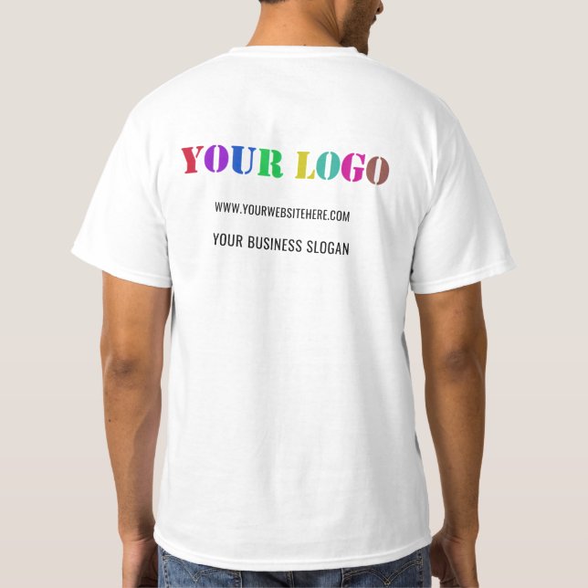 Logotipo personalizado da empresa e texto Camisa c (Verso)