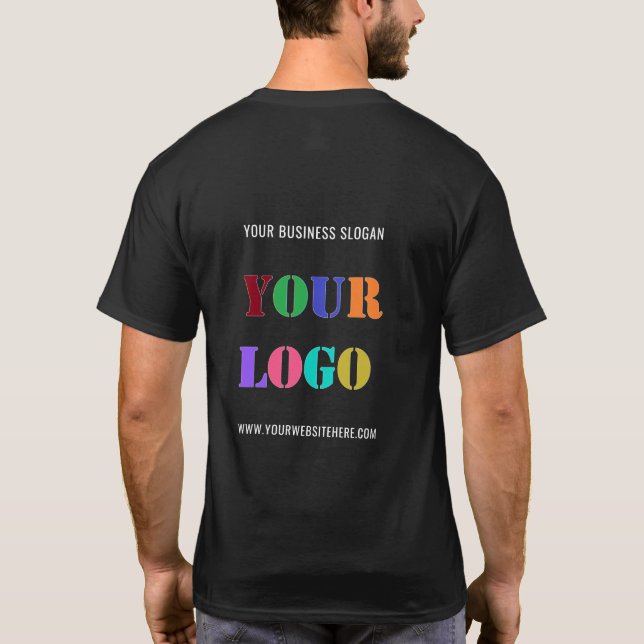 Logotipo personalizado da empresa e texto Camisa c (Verso)