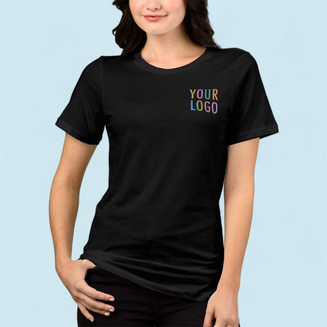 Logotipo personalizado da Premium Women's Black T- (MISOOK Women’s Black T-Shirt with Logo on Chest and Back)