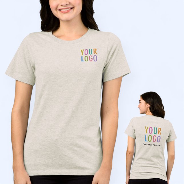 Logotipo personalizado de camiseta bege para mulhe (MISOOK Women’s Beige T-Shirt with Logo on Chest and Back)