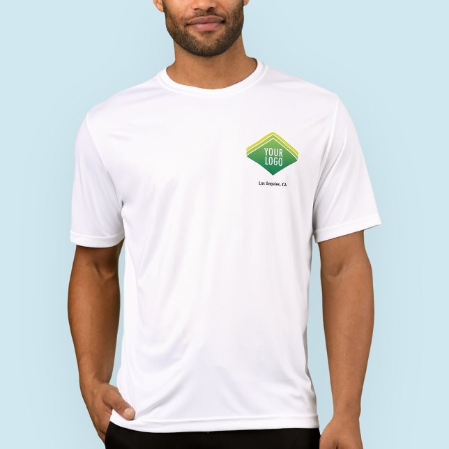 Logotipo personalizado de camiseta desportiva e co (MISOOK Men’s Sport-Tek White T-Shirt with Logo)