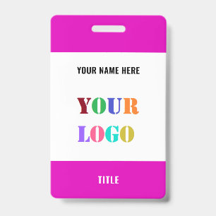 Logotipo Personalizado de Nome Informações Crachá
