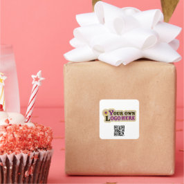 Logótipo personalizado e adesivo quadrado com códi