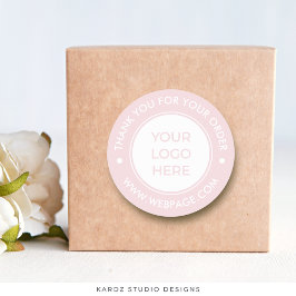 Logotipo PInk Obrigado pelo seu adesivo redondo de