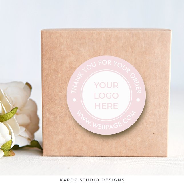 Logotipo PInk Obrigado pelo seu adesivo redondo de (Criador carregado)