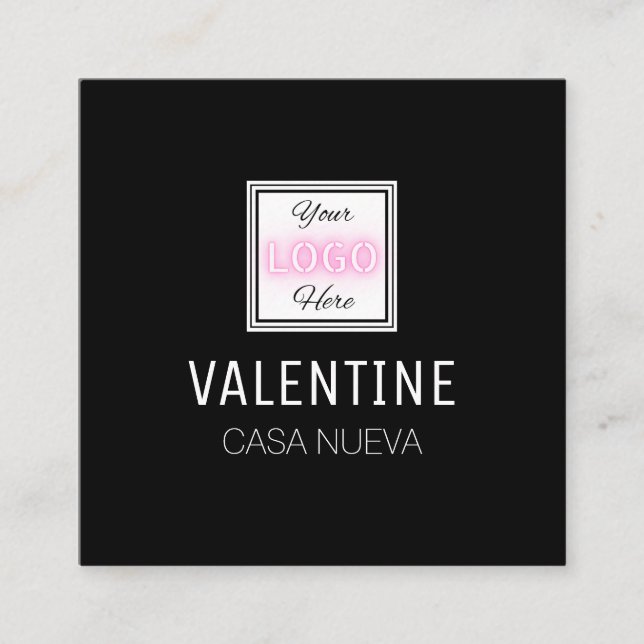 Logotipo preto - Cartão de visita mínimo simples (Frente)