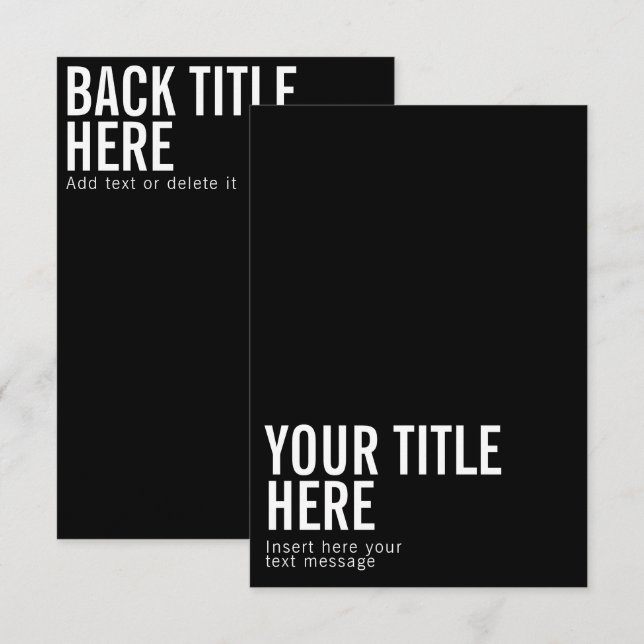 Logótipo preto e cartão de convite moderno (Frente/Verso)