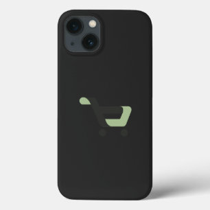 logotipo preto e verde com carrinho de compro