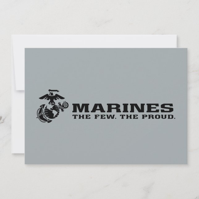 Logotipo preto empilhado do USMC "Os poucos, os or (Frente)