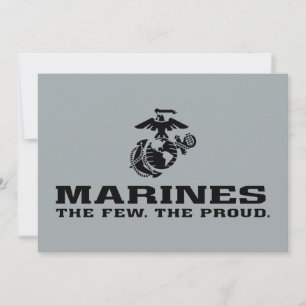 Logotipo preto empilhado do USMC "Os poucos, os or