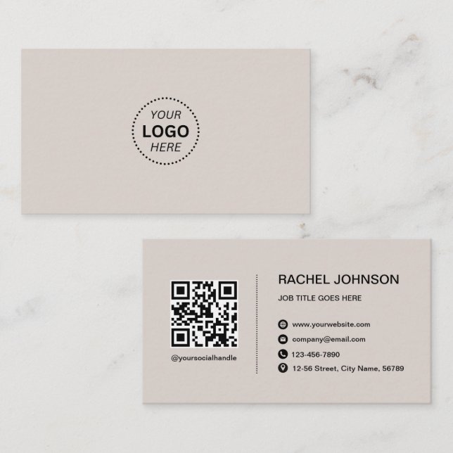 Logotipo profissional Código QR Cartão de visita m (Frente/Verso)