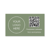 Logotipo QR Code Sage Green Cartão de visita