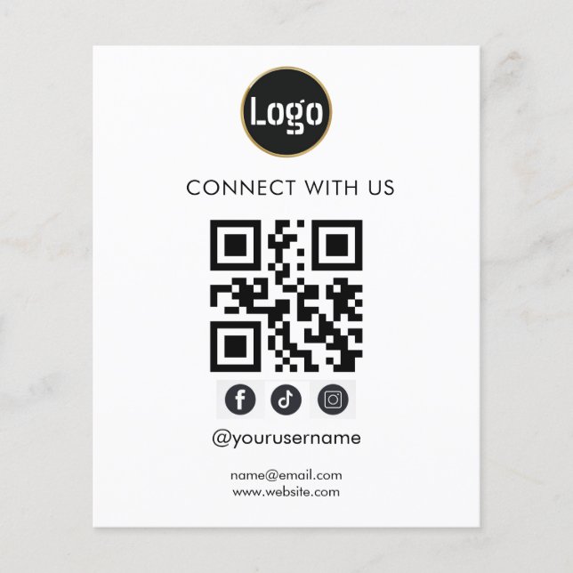 Logotipo QR Mídia social Folheto comercial (Frente)