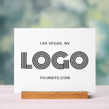 Logotipo Retangular Moderno Preto e Branco