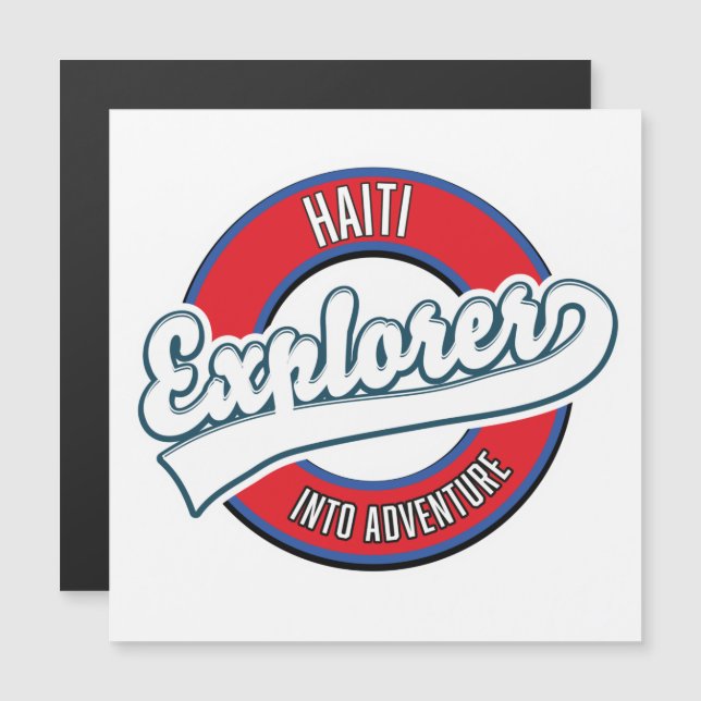 logotipo retrô de aventureiro do Haiti (Frente/Verso)