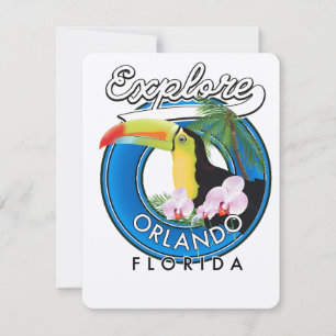 Logotipo retro explorar Orlando Flórida.