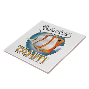 logotipo retrô fabuloso do Taiti