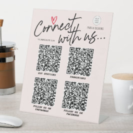 Logotipo rosa brilhante Moderno QR Código social m