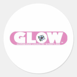 Logotipo rosa do adesivo GLOW