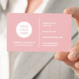 Logotipo rosa Dusty Cartão de visita de código QR