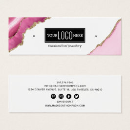 Logotipo rosa e Dourado Agate Earrando Jewelry Dis