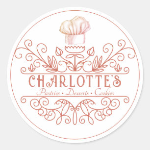 Logotipo rosa-rosa da padaria Etiquetas do logotip