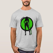 logotipo "sexy" da camisa dos homens da silhueta